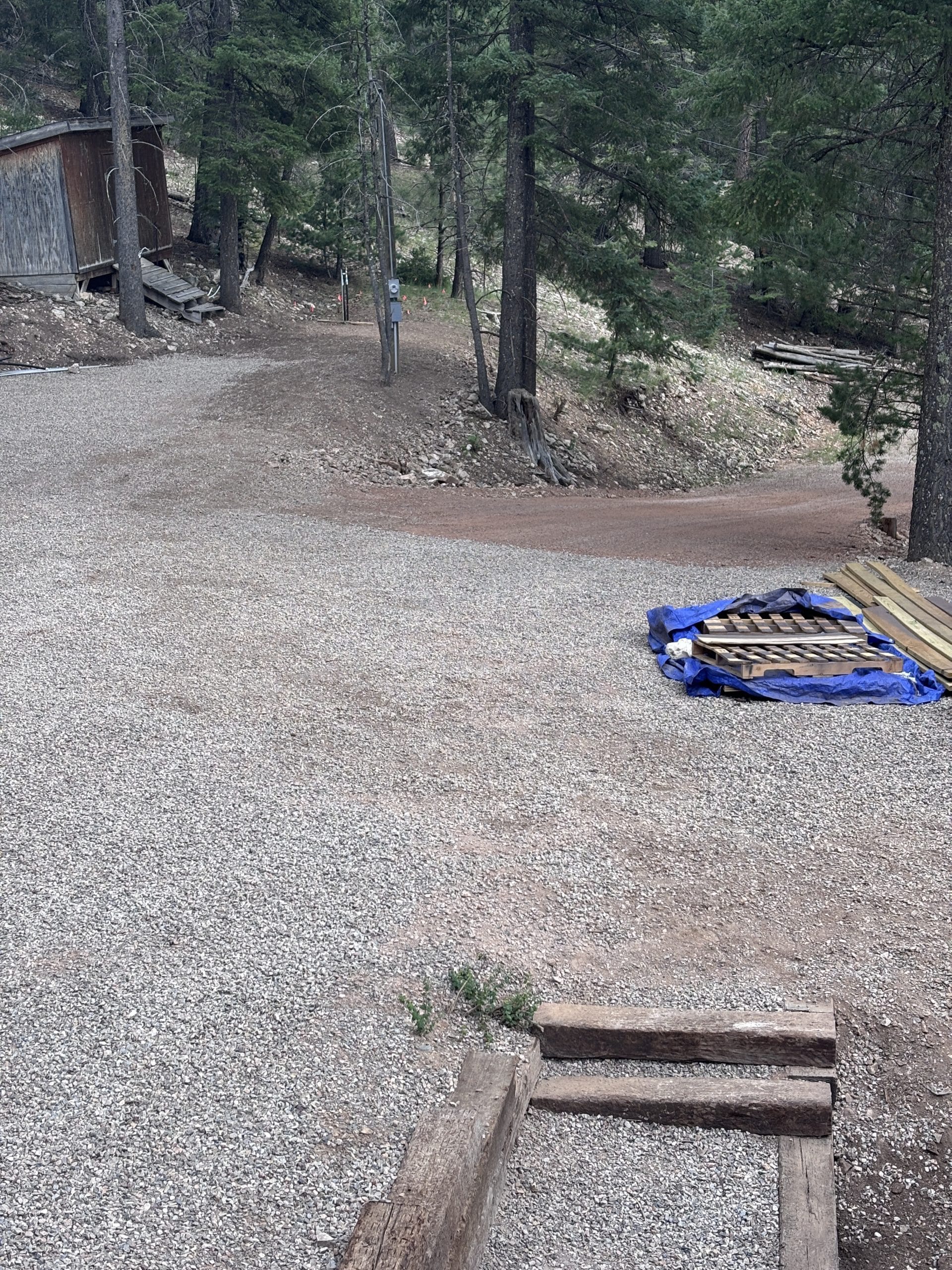 Finished grading and gravel driveway preparation in Cloudcroft, New Mexico
